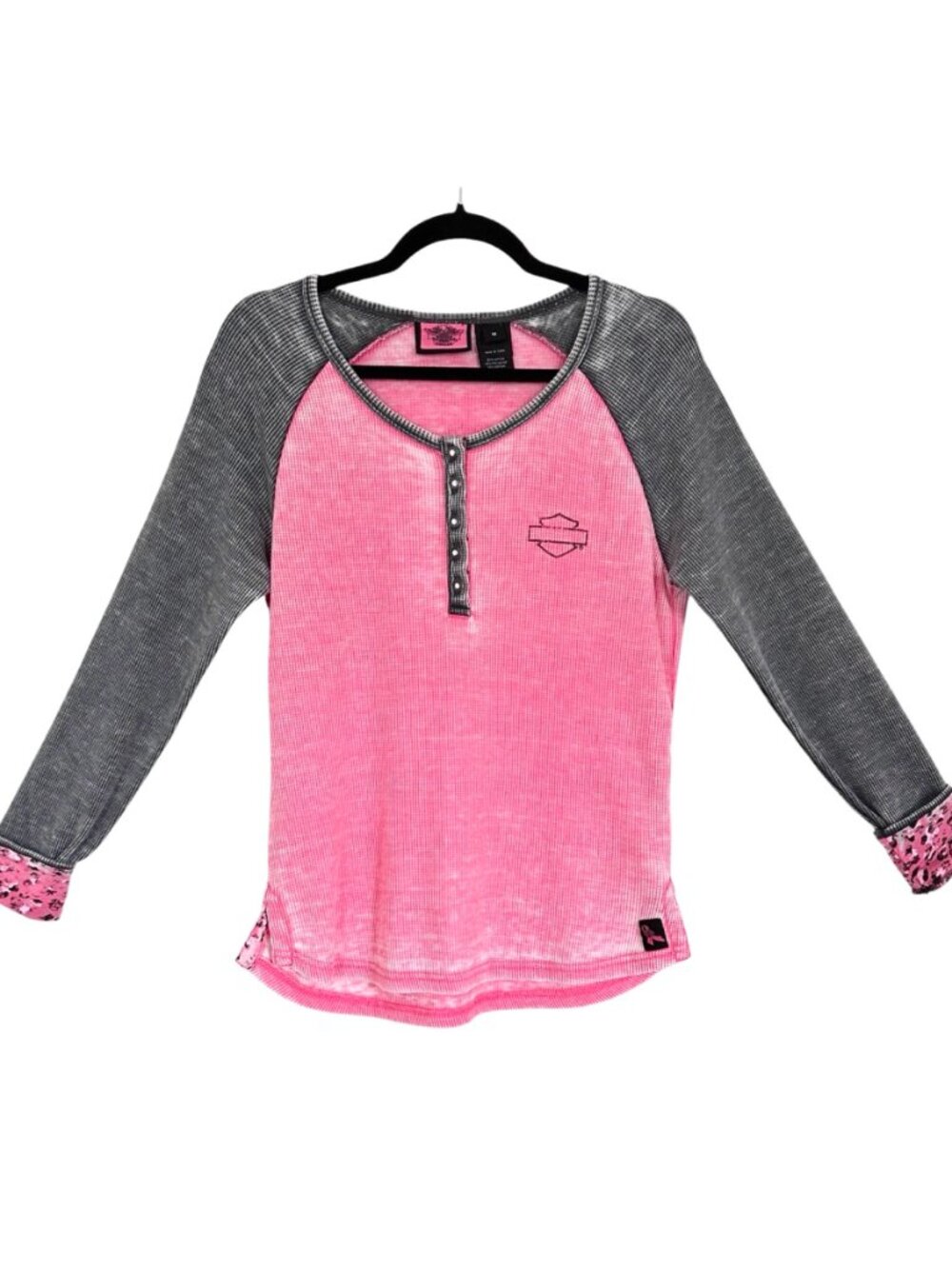 Harley-Davidson Pink Label Waffle Knit Henley